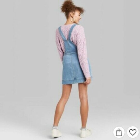 NWOT Wild Fable Denim mini dress overall Y2K style - Picture 2 of 12